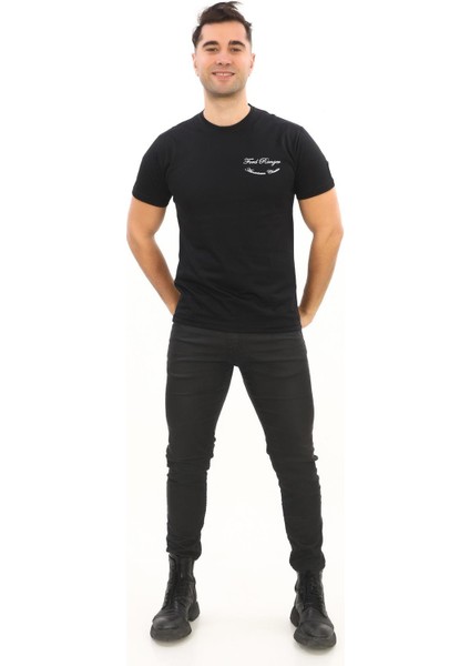 American Classic Ford Ranger Baskılı Özel Tasarım Siyah T-Shirt (Slim Fit) modelleri