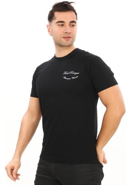 American Classic Ford Ranger Baskılı Özel Tasarım Siyah T-Shirt (Slim Fit) indirimleri