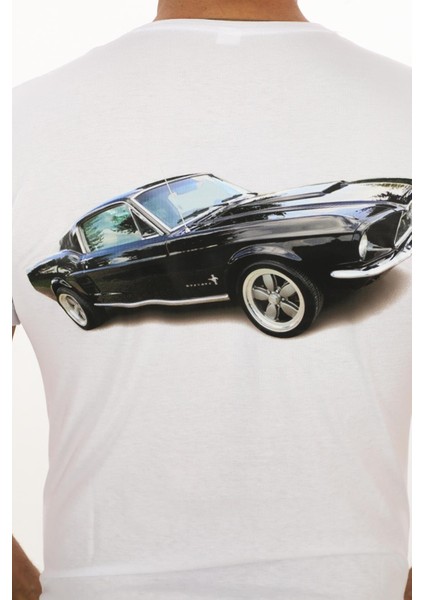 American Classic 1967 Ford M. Fastback Baskılı Özel Tasarım Beyaz T-Shirt (Slim Fit) fiyatları