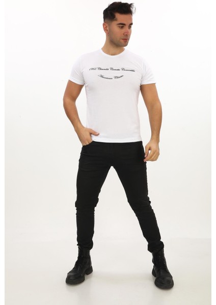 American Classic 1965 Chevrolet Corvette Özel Tasarım Baskılı Beyaz T-Shirt (Slim Fit) fırsatları