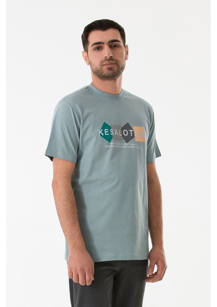 Baskılı Bisiklet Yaka Tişört