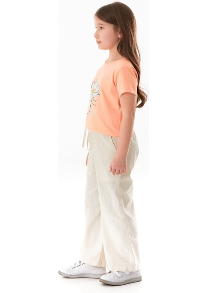 Beli Lastikli Cepli Kız Çocuk Keten Pantolon fiyatları