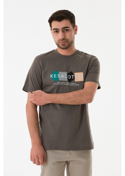 Baskılı Bisiklet Yaka Tişört