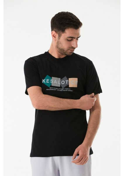 Baskılı Bisiklet Yaka Tişört