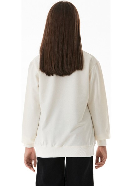 Kiraz Baskılı Bisiklet Yaka Çocuk Sweatshirt