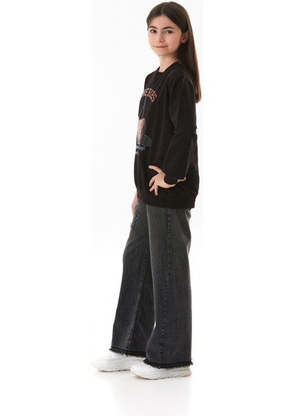 Kiraz Baskılı Bisiklet Yaka Çocuk Sweatshirt fiyatları