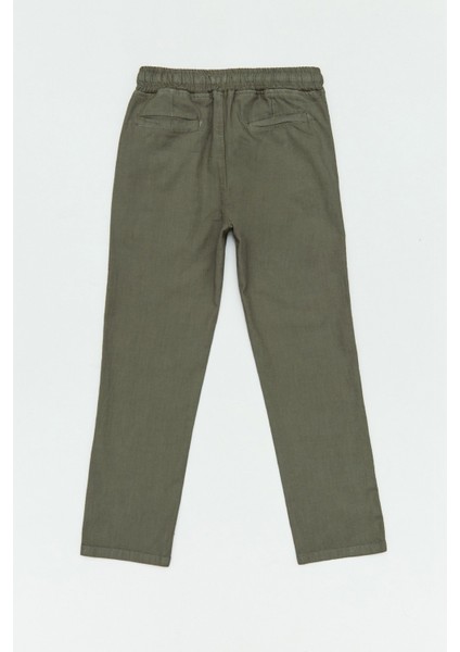 Beli Lastikli Cebi Fermuarlı Gabardin Erkek Çocuk Pantolon