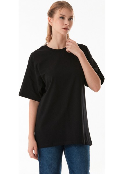 Basic Oversize Bisiklet Yaka Tişört modelleri