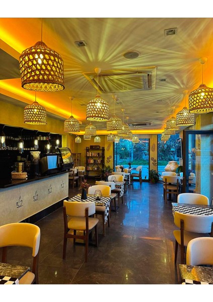 Hasır Bambu Avize Aydınlatma Dekoratif El Yapımı/ Ev Dekorasyon / Salon Mutfak Bahçe Balkon fırsatları