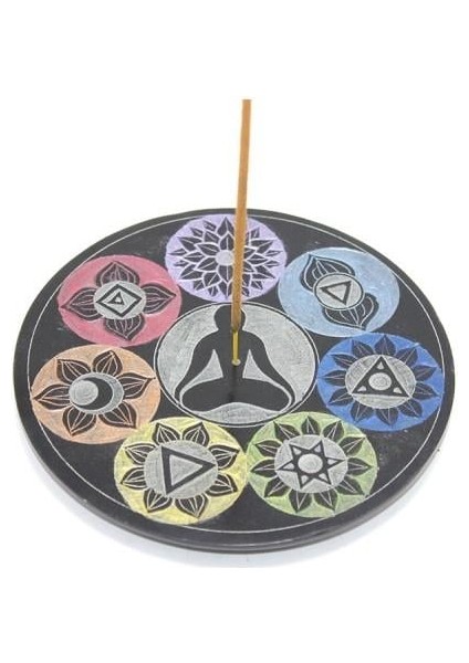 Obsidian Taşı 7 Çakra (Chakra) Tasarımı Tütsülük