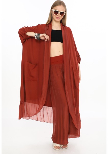 Itayan Ipek Detaylı Oversize Kaftan- Pantolon Takım fiyatları