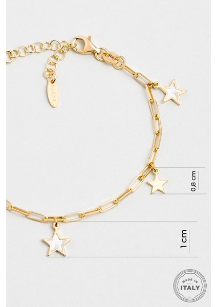 Italyan Tasarım 18 Ayar Sarı Altın Kaplama 19 cm Gümüş Bileklik fiyatları