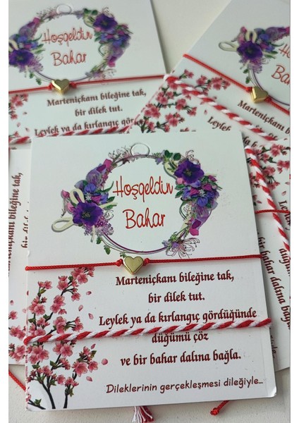 (5 Adet) Kalpli Şans Bilekliği ve Marteniçka Bileklik (Ayrı Ayrı Kartlıdır)