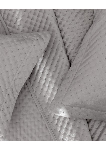 Boulogne Tek Kişilik Kadife Yatak Örtüsü - Gri fırsatları