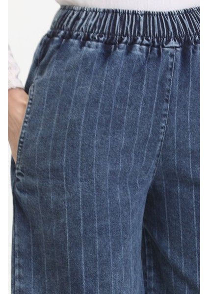 Beli Lastikli Kot Pantolon 1793A-01 Mavi modelleri