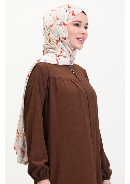 Kolu Lastikli Fermuarlı Ferace 5055-03 Taba modelleri