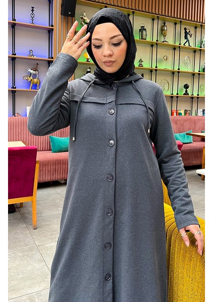 Düğmeli Kapüşonlu Eşofman Takım 3072-02 Antrasit fırsatları