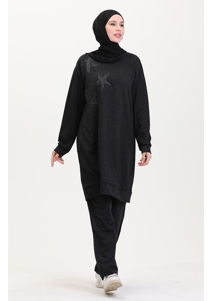 Taşlı Tunik Pantolon Ikili Takım 0569-02 Füme fiyatları