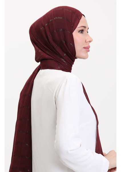 Simli Keten Şal 2072-08 Mürdüm fiyatları