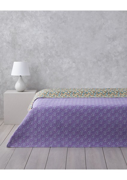 Fiore Viola Çift Kişilik Çok Amaçlı Örtü 200X220 cm Mor