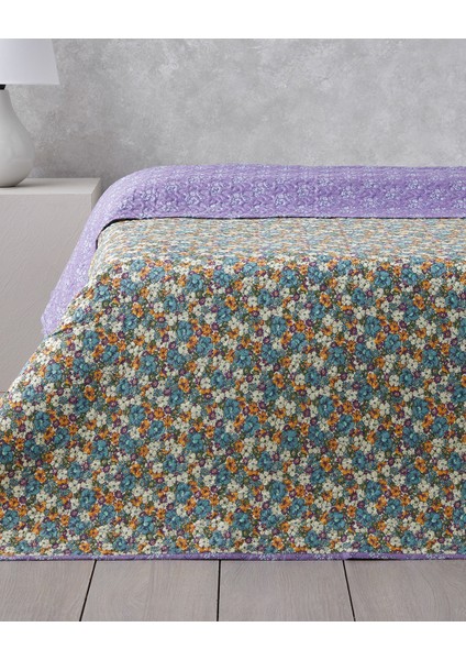 Fiore Viola Çift Kişilik Çok Amaçlı Örtü 200X220 cm Mor