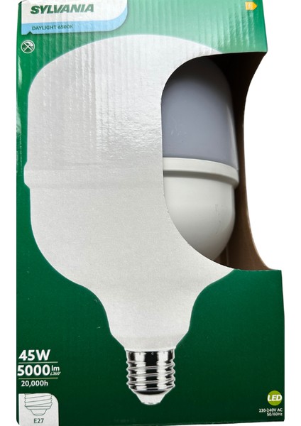 (10 Adet) 45W 6500K (Beyaz Işık) E27 Duylu (Kalın Duy) Torch LED Ampul