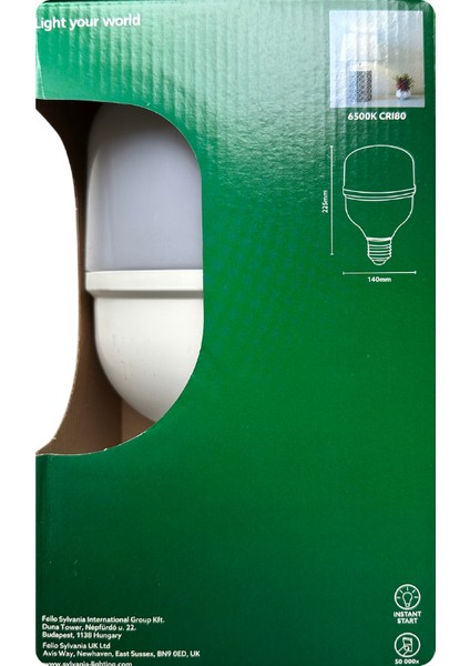 (10 Adet) 45W 6500K (Beyaz Işık) E27 Duylu (Kalın Duy) Torch LED Ampul