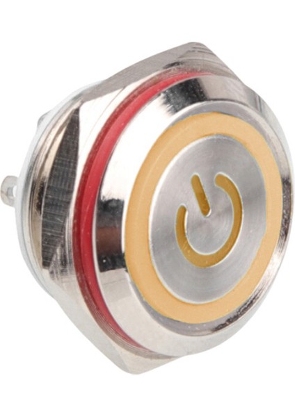 WD16C1-PIN-P1-EC 16 mm Düz Yaylı Işıklı Metal Buton - Sarı