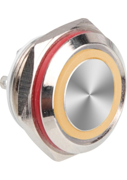 WD16C1-PIN-P1-E 16 mm Düz Yaylı Işıklı Metal Buton - Sarı