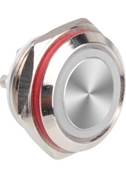 WD16C1-PIN-P1-E 16 mm Düz Yaylı Işıklı Metal Buton - Beyaz