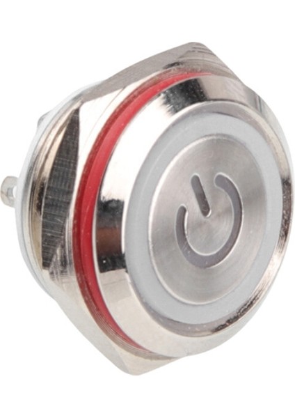 WD16C1-PIN-P1-EC 16 mm Düz Yaylı Işıklı Metal Buton - Beyaz