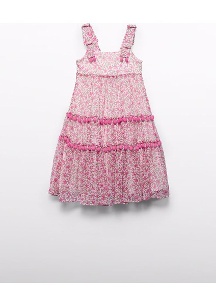 Abel&lula Kız Çocuk Çiçekli Şifon ELBISE_MNVS5055