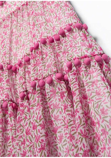 Abel&lula Kız Çocuk Çiçekli Şifon ELBISE_MNVS5055 modelleri