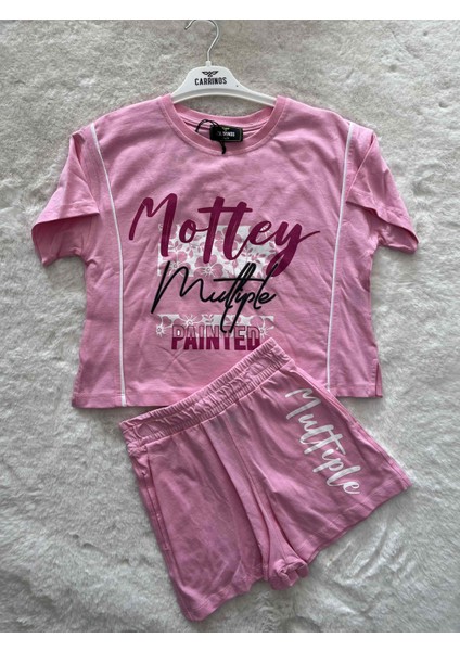 Motley Şortlu Crop Ikili Takım