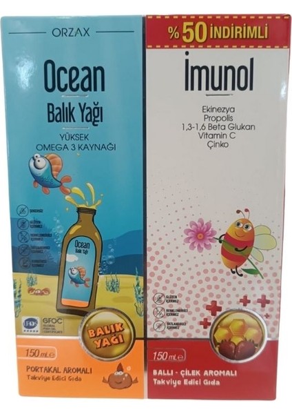 Balık Yağı Portakal Aromalı 150 ml - Imunol Şurup 150 ml