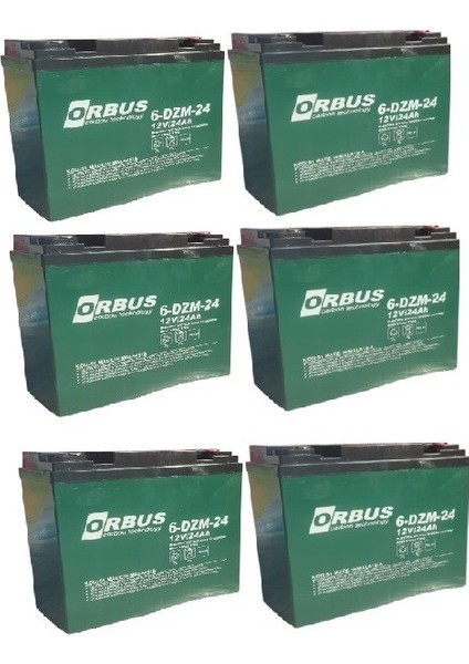12V 24 Amper (Dik) Elektrikli Bisiklet Aküsü 6'lı Paket