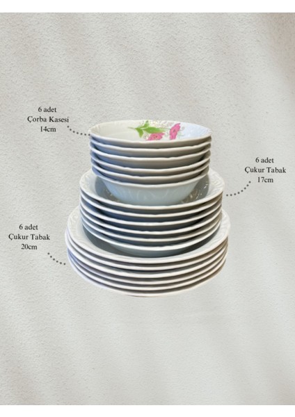 Lal 18 Parça Yemek Takımı