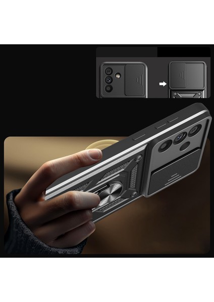 Samsung Galaxy A56 Kılıf Magnetik Standlı Kamera Korumalı Zore Sürgülü Vega Kapak fiyatları