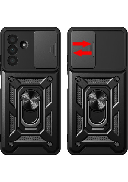 Samsung Galaxy A36 Kılıf Magnetik Standlı Kamera Korumalı Zore Sürgülü Vega Kapak modelleri