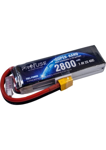 7,4V 2s 2800MAH 40C Lipo Batarya