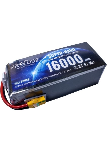 22,2V 6s 16000MAH 40C Lipo Batarya