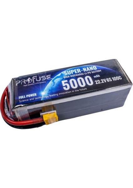 22,2V 6s 5000MAH 100C Lipo Batarya