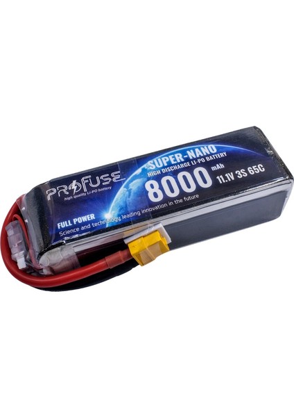 11,1V 3s 8000MAH 65C Lipo Batarya
