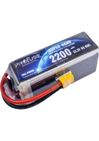 22,2V 6s 2200MAH 60C Lipo Batarya