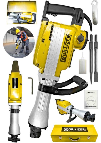 Alman 17 kg Ağır Hizmet Profesyonel Kırıcı Hilti Çantalı 70 Joule