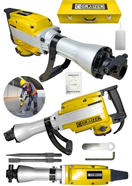 Alman 17 kg Ağır Hizmet Profesyonel Kırıcı Hilti Çantalı 70 Joule