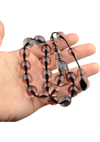 Sistem Püsküllü 16X14MM Efe Boy Ateş Kehribar Tesbih