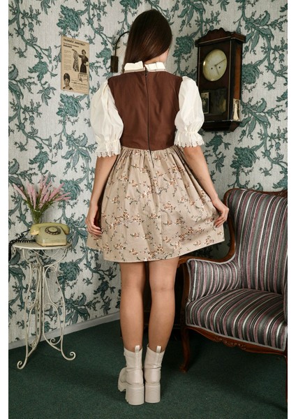 Vintage Kahverengi Mini Elbise indirimleri