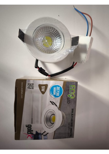 5W ZE738 6000K Beyaz Saten Kasa Sıva Altı Cop Led Spot