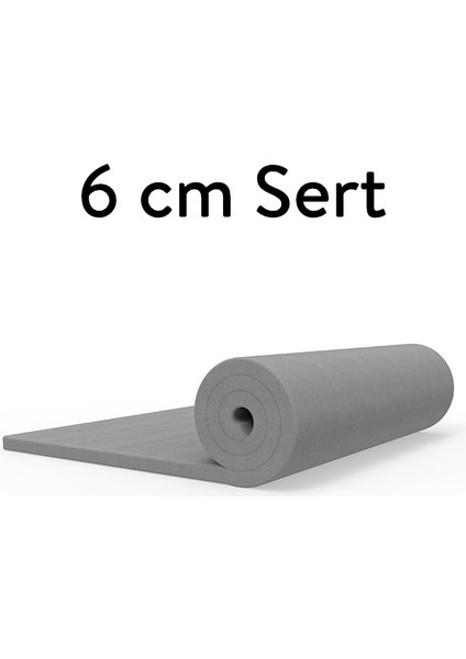Ecotopper - 6 cm Gri Ortopedik Sert Sünger Yatak Pedi